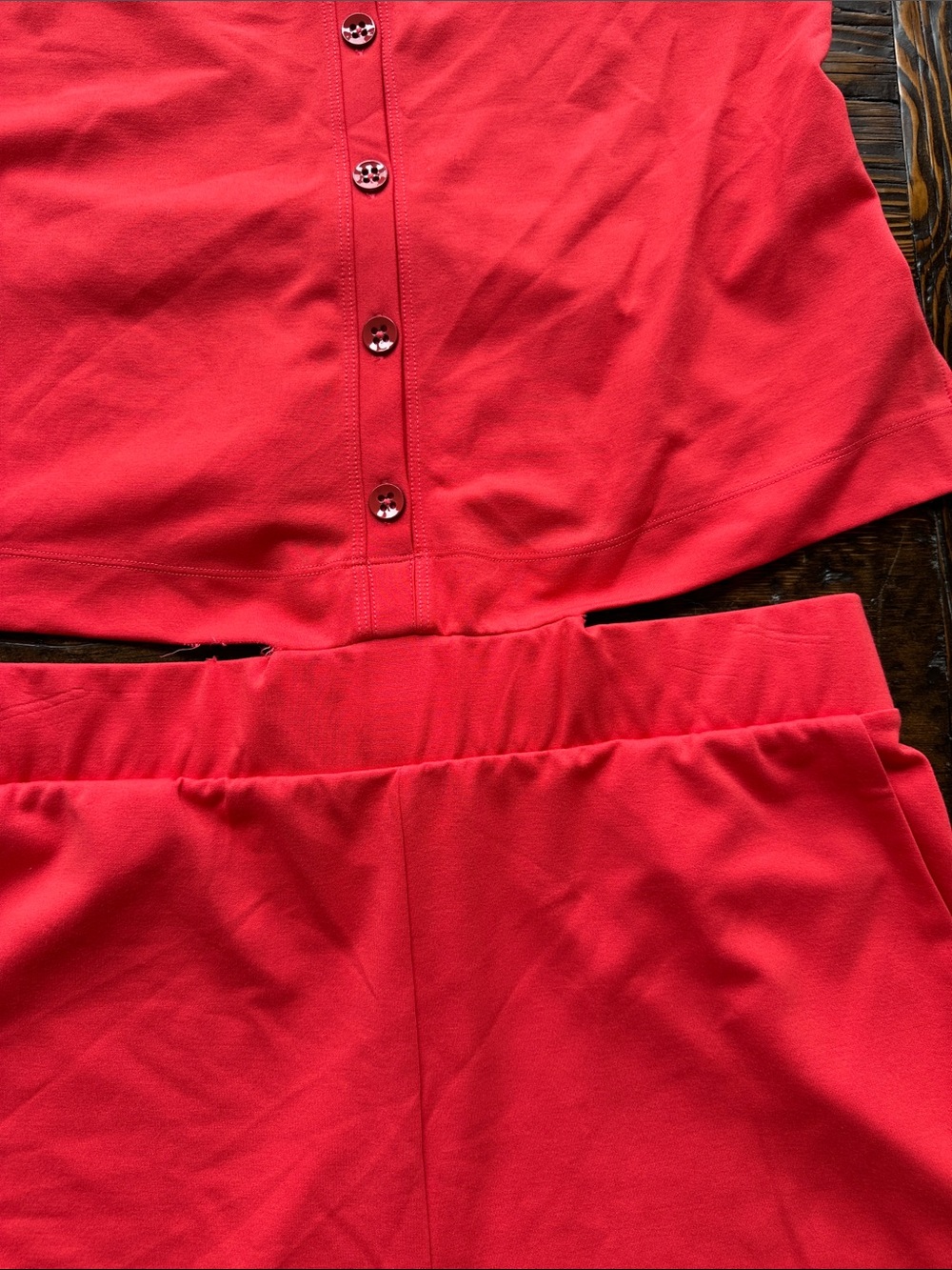 CAbi Red/Orange Button-Front Sleeveless One-Piece Romper Size S - Picture 2 of 6